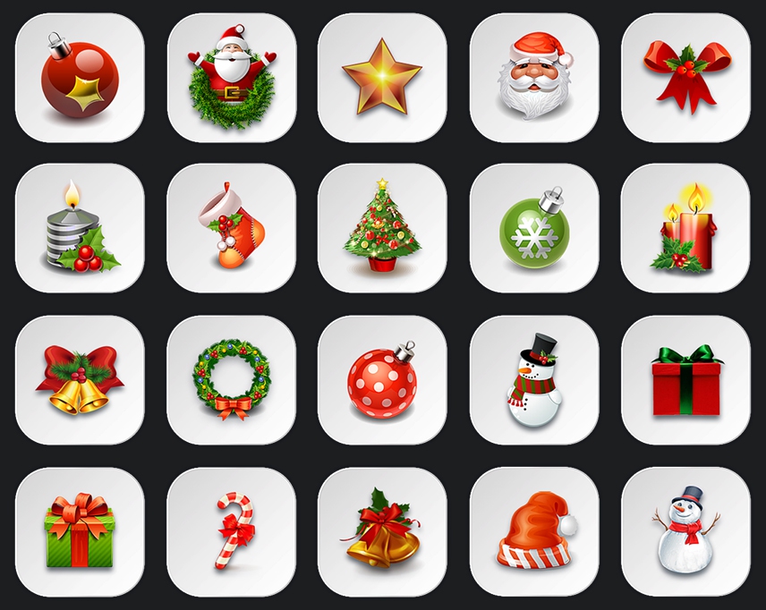 22 White Christmas Icons