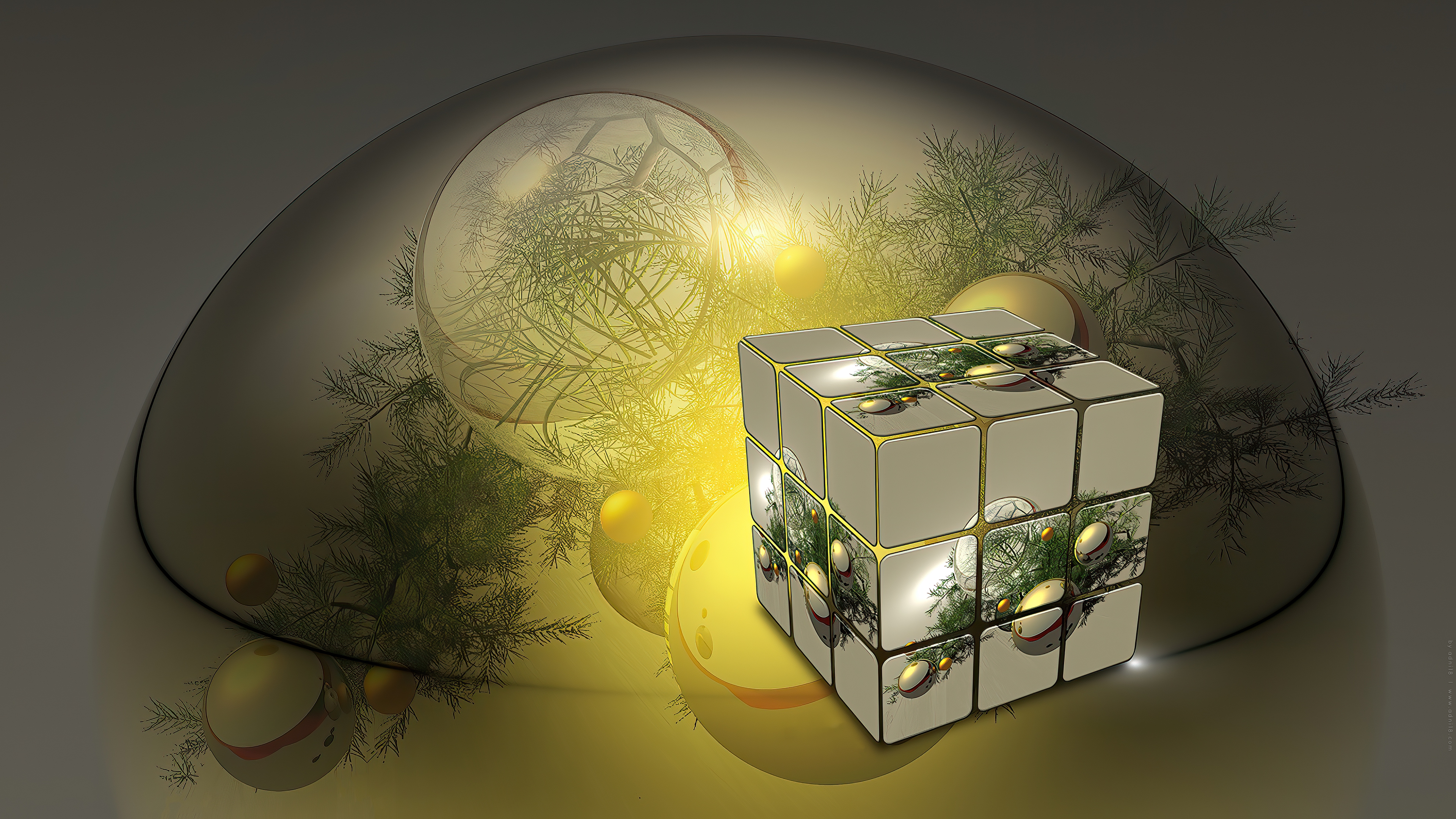 Christmas Cube Gold  (UHD )